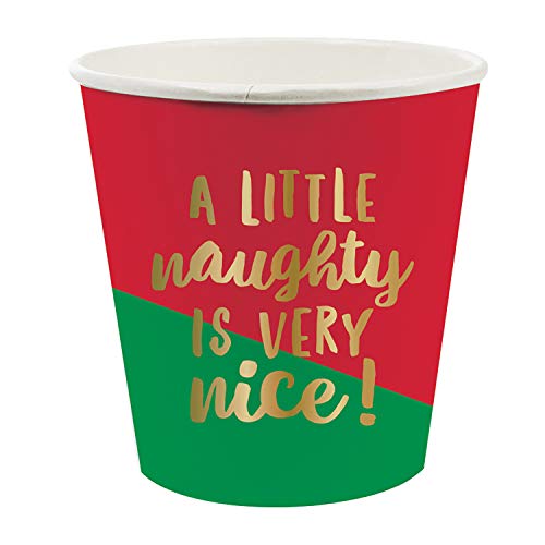 Creative Brands Slant Collections Slant Collections-10-Count Paper Holiday Shot Glasses, 4-Ounce, Little Naughty