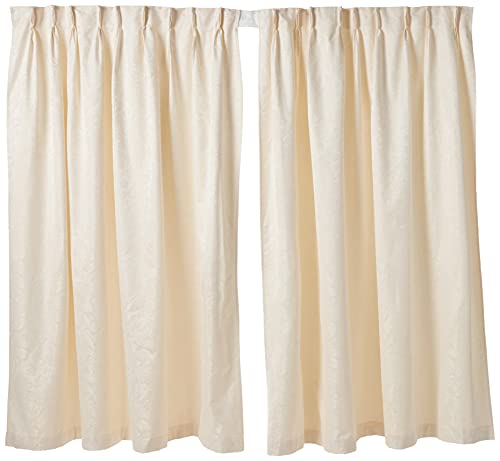 Belle Maison Stylemaster Gabrielle Pinch Pleated Foam Back Drape Pair, Oyster, 96 by 84-Inch
