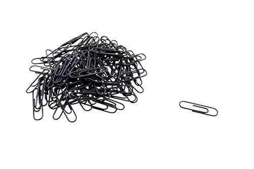 Baumgartens Skid Resistant Paper Clips, Pack of 100, Black (ES5110)