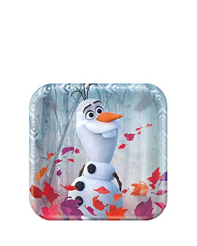 Amscan Disney's Frozen 2-7" Square Plates, 8 per pack