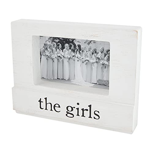 Mud Pie The Girls Wedding Block Picture Frame, 7 x 9, White