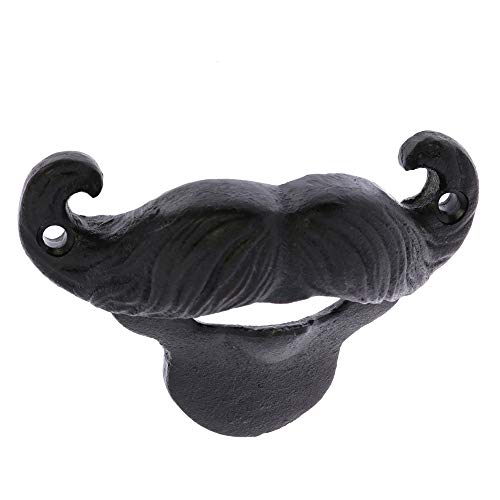 HomArt 3530-2 Mustache Bottle Opener, Black, 3-inch High