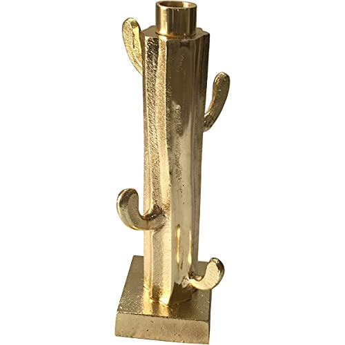 A&B Home Decorative Large Cactus Statuette - Gold Finish
