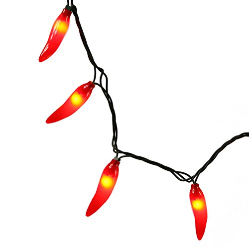 Vickerman Set of 35 Red Chili Pepper Christmas Lights - Green Wire