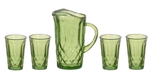 Aztec Imports Melody Jane Dollhouse Emerald Green Jug & Glasses Set Chrysnbon Accessory