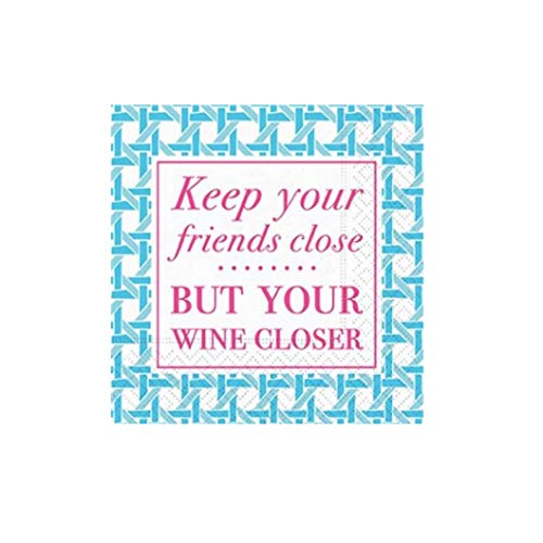 Design Design 624-10061 Keep Your Friends Close Beverage Napkin, Multicolor