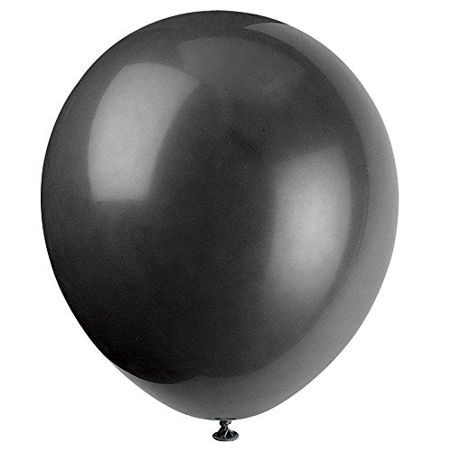 Unique Industries, 12" Latex Balloons, DIY Party Decoration - Pack of 10, Black