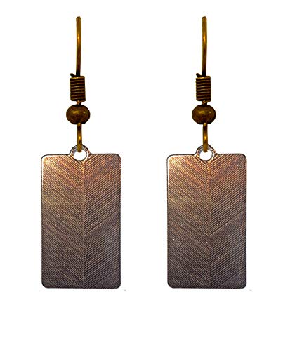 Bronze Blinds Earrings, hypoallergenic French hook bronze ear wires, made in the USA by d&
