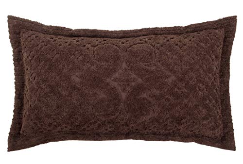 Better Trends Ashton Collection is Super Soft and Light Weight in Medallion Design 100 Pecent Cotton Tufted Unique Luxurious Machine Washable Tumble Dry, King Sham, Chocolate
