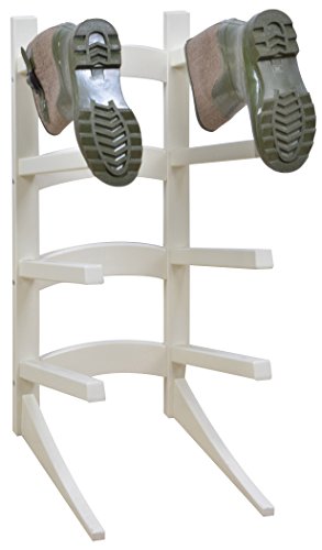 Esschert Design White Painted Pine Wood Boot Rack