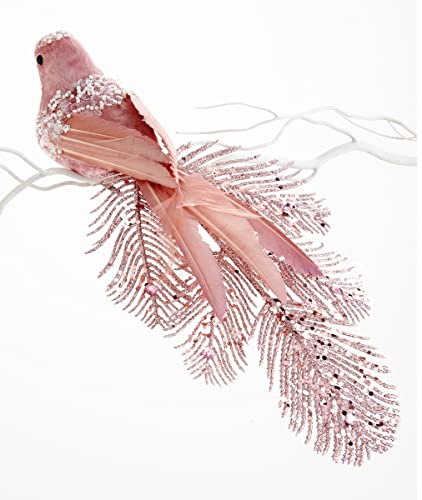 Giftcraft 683090 Christmas Bird Clip on Ornament with Feathers, 14.17-inch Length, Foam, Plastic and Wire