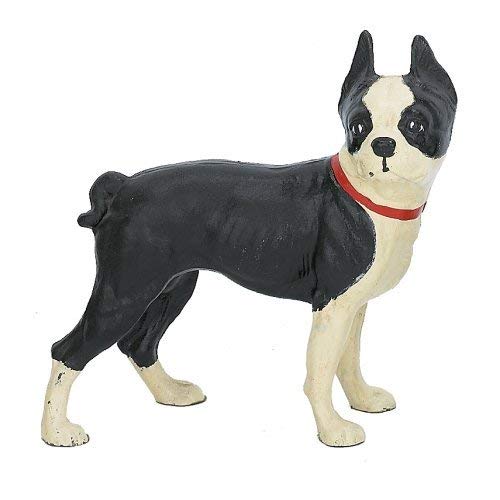 Upper Deck Large Cast Iron Standing Boston Terrier Dog Door Stop Doorstop - Weighs Over 8-1/2 lbs.