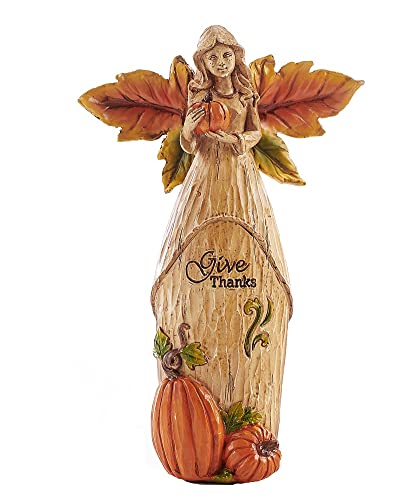 Giftcraft 582233 Harvest Angel Figurine, Give Thanks, 8.98 inch, Stone and Resin