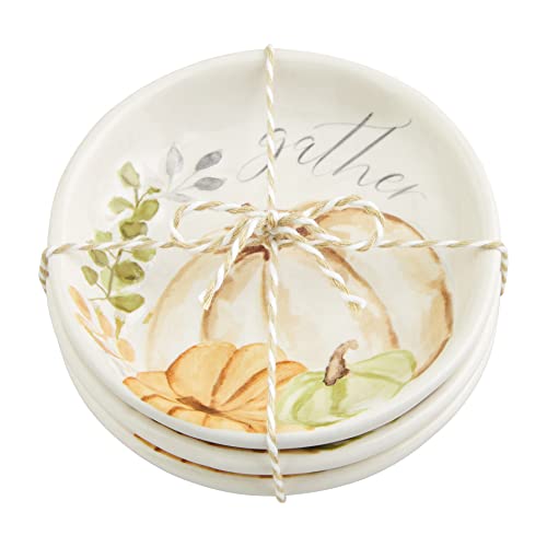 Mud Pie Pumpkin Tidbit Dish, 4" dia, White