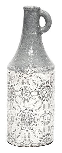 A&B Home Earthenware Pottery Jug Glazed in Light Gray