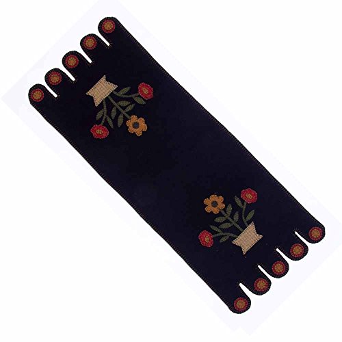Home Collection by Raghu Blooms Black Table Runner, 18" x 18