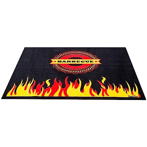 Floortex Doortex Fire Retardant Barbeque Mat, Rectangular, Flame Design, 39" x 60" (FR4BQ3960FL)