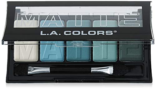 L.A. Girl COLORS 5 Color Matte Eyeshadow, Teal Argyle, 0.25 Oz