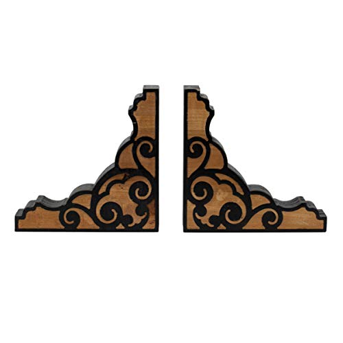 Foreside Home and Garden Set of 2 Multicolored Wood Corbel Bookends (FDDD09942)