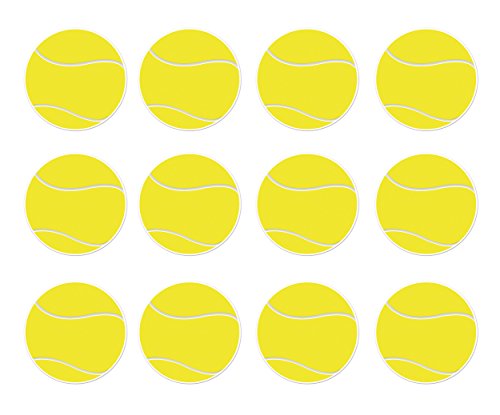Beistle , 12 Piece Tennis Ball Cutouts, 10" (Yellow/White)