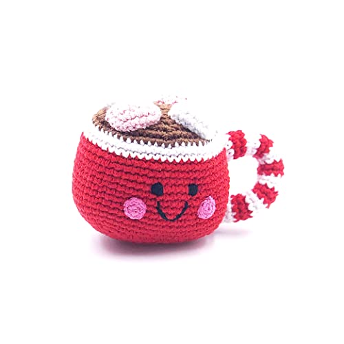 Pebble Fair Trade Friendly Christmas Bright Red Cup of Cheer Rattle