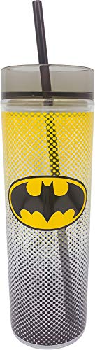 Spoontiques 22101 Tall Cup Tumbler with Straw, 16 Oz (Batman)