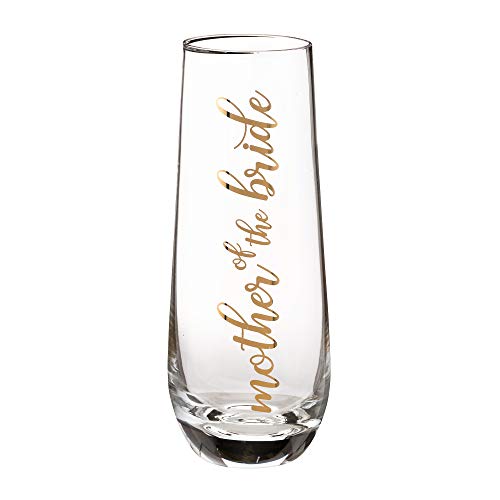 Blue Sky Clayworks Lillian Rose Mother of Bride Stemless Champagne Wedding Toasting Glass, 1 Count (Pack of 1), Clear