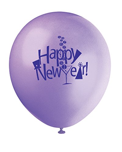 Unique Industries 12" Latex New Years Countdown Balloons, 8ct