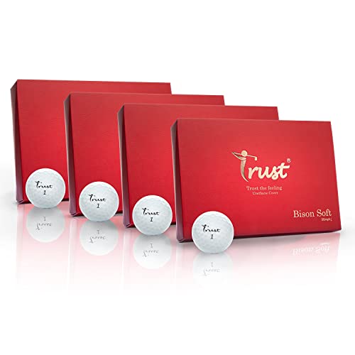 Trust Golf Balls Trust Bison Soft 2022 K8 Edition- Super Soft Feeling. Urtheane Cover with Reactive Core, Swing Speed Under 95 mph (White, 4 Dozen)