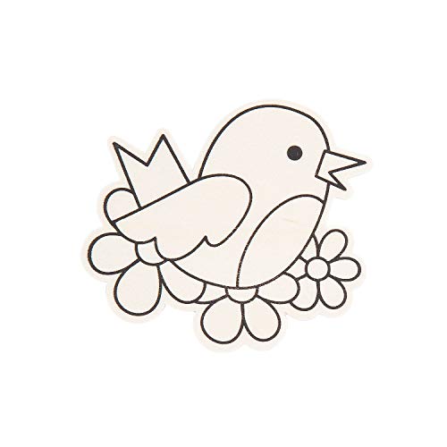 Fun Express Color Your Own Wood Spring Bird Shapes (24Pc) - Crafts for Kids and Fun Home Activities