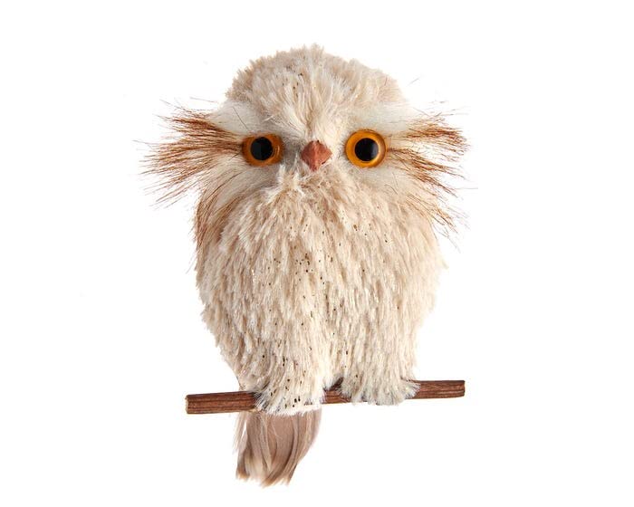 Kurt Adler Cream Colored Owl Ornament