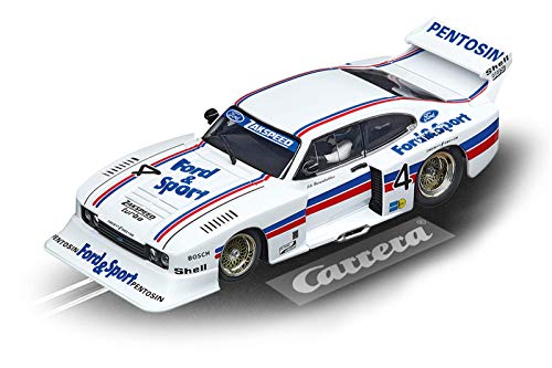 Carrera 27628 Ford Capri Zakspeed Turbo Lili Reisenbichler No. 4 1:32 Scale Analog Slot Car Racing Vehicle for Carrera Evolution Slot Car Race Tracks