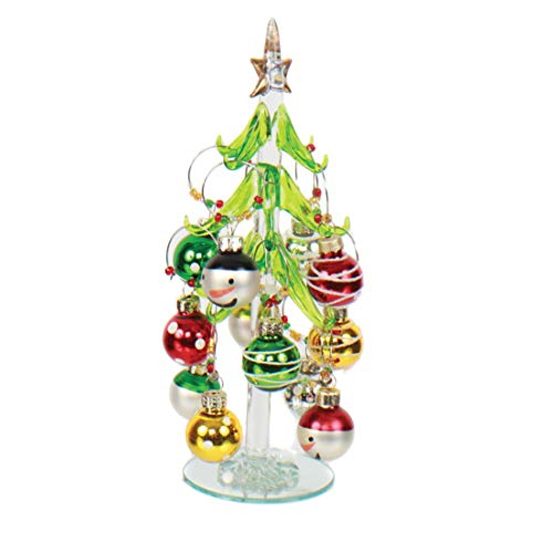 DEI Art Glass Snow Tree & Wine Charm Set