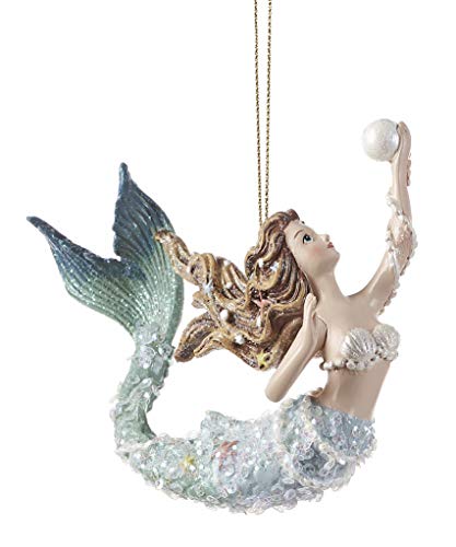 Giftcraft 663752 Mermaid Ornament, Polyresin, 4-inch High