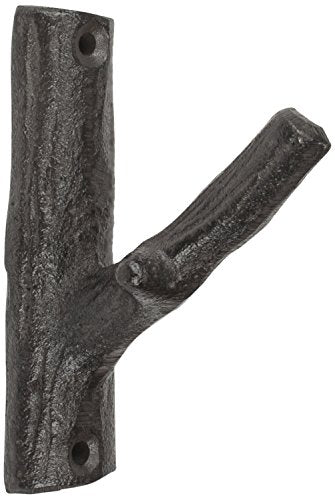 Abbott Collection Cast Iron Single Branch Wall Hook, Brown