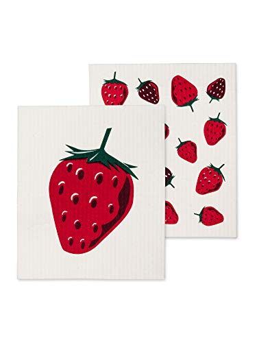 Abbott Collection  1284-ASD-BERRY-01 S/2 Strawberry Dish Cloth-6.5x8 L, 1 EA