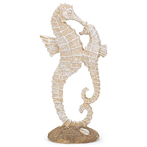 Regency International Salty Beige Brown Seahorse 12 x 5 Polystone Decorative Tabletop Figurine