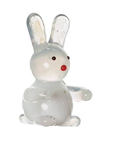 Ganz Miniature Glass Animals Figurine - White Glass Bunny