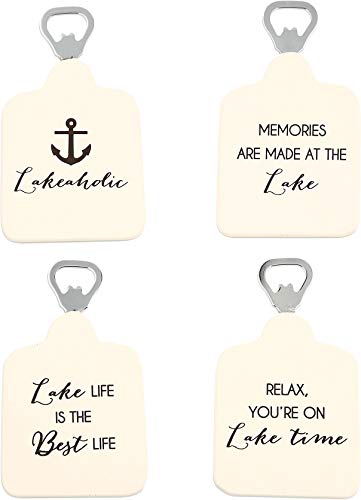 Pavilion - Lake - Set of 4 Bottle Opener Coasters with Storage Box