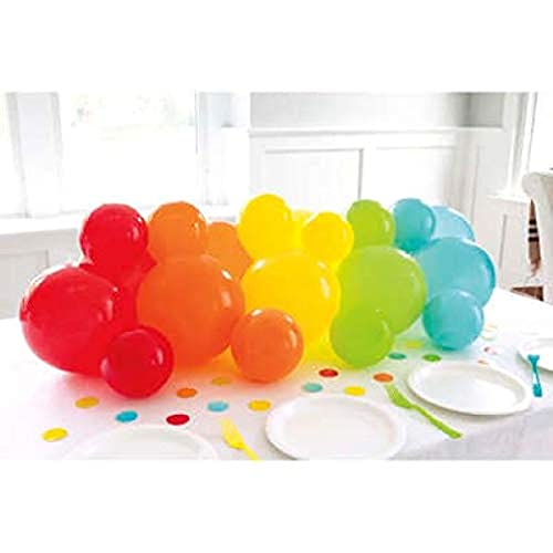 Unique Industries Rainbow Solid Latex Balloons Table Runner with Confetti Cutouts (41 pcs) - 1 Pack