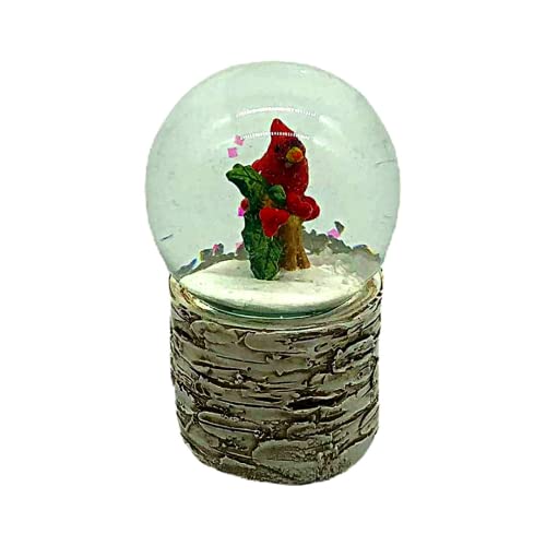 Comfy Hour Joyful Holiday Collection Red Cardinal on Snowy Tree Branches Snow Globe, Waterglobe, Winter Decoration, Ceramic