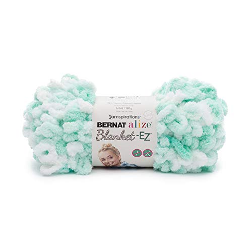 Spinrite Yarns (CA) Bernat Alize Blanket-EZ Yarn, White & Mint