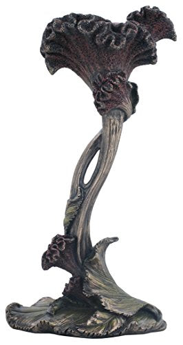 Unicorn Studio US 7.5 Inch Mauve Frilly Cockscomb Long Curved Stem Candle Holder