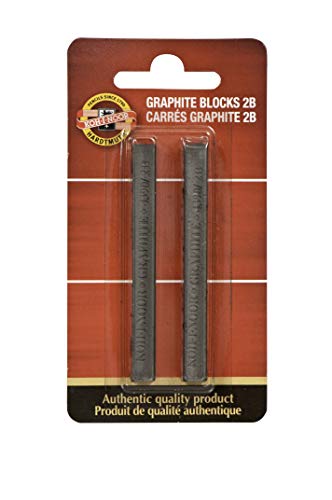 Chartpak Koh-I-Noor FA4390.2BBC Gioconda Artist Graphite Blocks 2B, 2-Pack