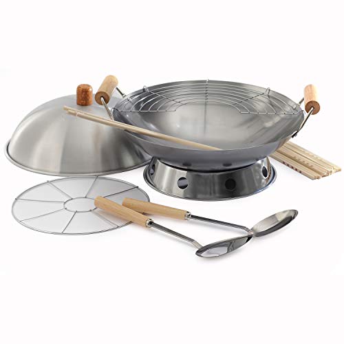 Norpro 10-Piece Wok Set, Silver, 14 inch