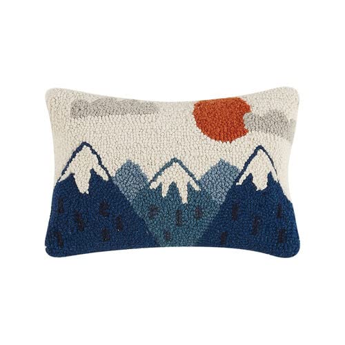 Peking Handicraft Mountains Hook Pillow, Wool and Poly Velvet