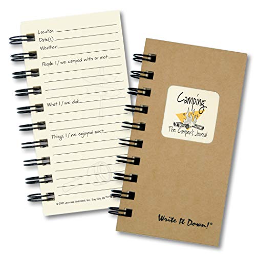 Journals Unlimited Camping, The Campers Journal - MINI Kraft Hard Cover (prompts on every page, recycled paper, read more...)