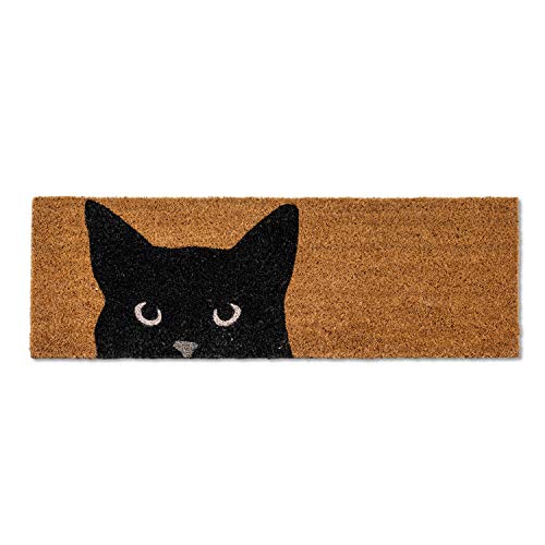 Abbott Collection  35-PFW-AN-1950 Peeking Cat Balcony Doormat, 10x30 inches L, Natural