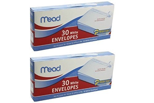 ACCO (School) Mead No. 10 White self Adhesive White Envelopes Set of 2 30 Count (60 Total)