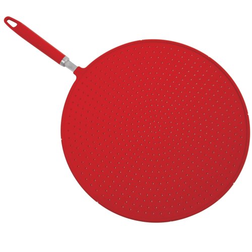 Norpro Grip-EZ Red Silicone Splatter Screen Strainer, 13in/33cm, As Shown